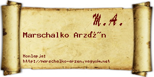 Marschalko Arzén névjegykártya